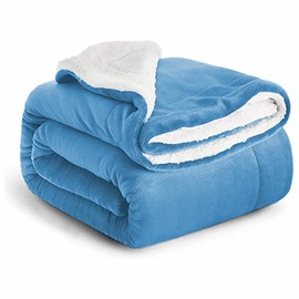 IR Imperial Rooms Sherpa Fleece Throw Blanket Twin Size for Couch - Thick and Warm Fluffy Light Blue Blankets for Winter, Soft and Fuzzy Twin Blanket for Bed, 60x80 Inches