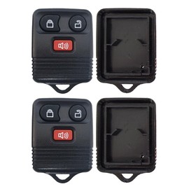 2 AKS KEYS New Shell Case 3 Button Pad Compatible with Ford Remote Key Fob with FCC ID CWTWB1U345 Fix Worn - Black
