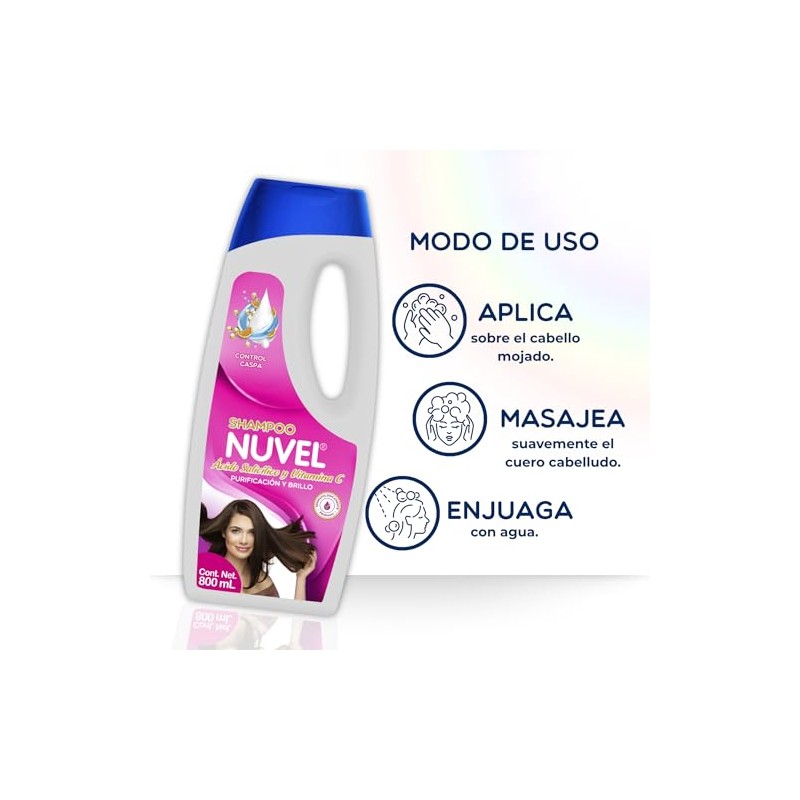 Nuvel Shampoo Control Caspa con Acido Salicilico y Vitamina C