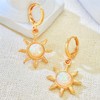 ALRNBY Gold Silver Sun Dangle Earrings for Women Dainty Opal
