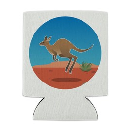 Kangaroo Hopping in the Australian Outback Can Cooler - Drink Sleeve Hugger Collapsible Insulator - Beverage Insulated Holder