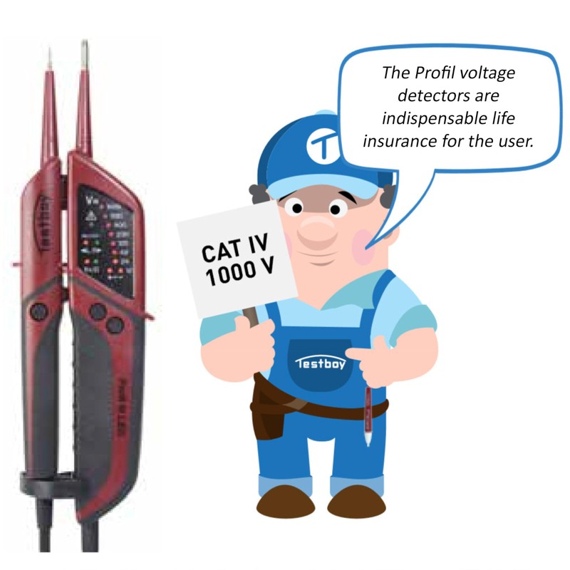 Testboy Profi III 2220028 LED Two-Pole Voltage Tester CAT IV