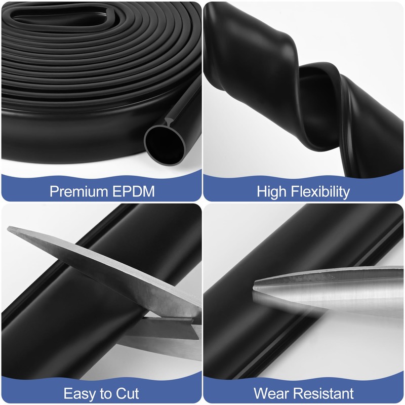 20FT Garage Door Seals Bottom Rubber, 0.2" Triangle Weather Stripping