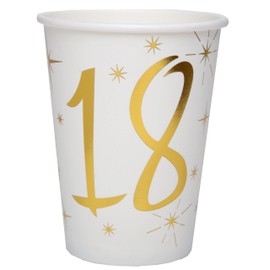 Santex 10 Birthday Cups 18 Gold
