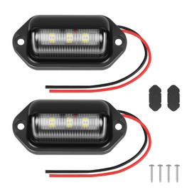 Supecesorio LED Kennzeichenbeleuchtung, 6 SMD LED Lizenz Kennzeichenleuchte Nummernschildbeleuchtung Nummernschildleucht, 2 Stücke 12V-24V DC Universal Nummernschildlampe, für Anhänger RV Lkw