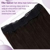 LaaVoo Human Hair Extensions Darkest Brown Real Remy Hair Invisible