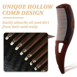 3-piece dandruff comb, hollow tooth comb for dandruff on the scalp, high-quality press hair comb with skin scratching handle, scalp care comb for men and women, lice comb, dandruff comb