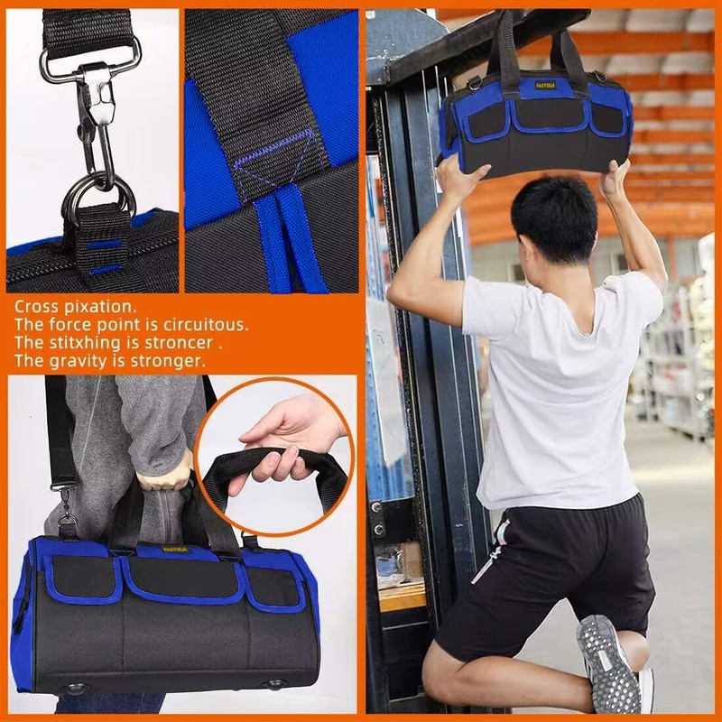 FASTECH 20 Inch Heavy Duty Tool Bag with Wide Mouth