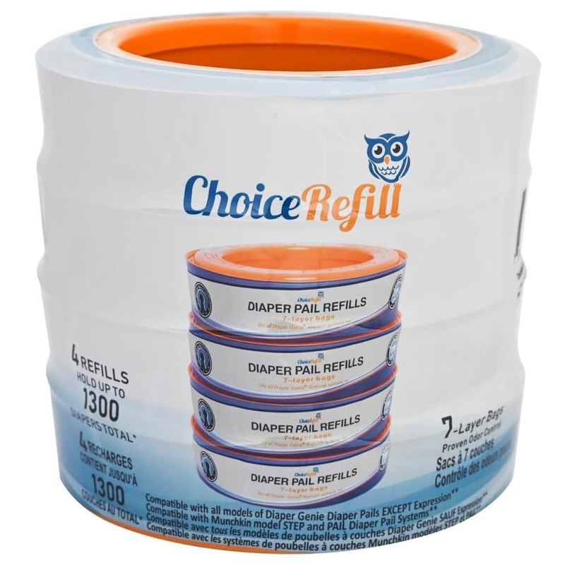 Compatible con cubos Diaper Genie, paquete de 4, 1080 unidades