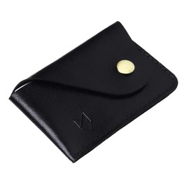 FOXHACKLE Leather Credit Card Holder Wallet for Men and Women |Front Pocket Minimalist Leather Slim Credit Card Case Wallet | Black Color, Minimalist