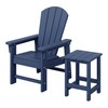 WestinTrends Malibu 2-Piece Kids Outdoor HDPE Adirondack Chair with Square