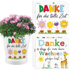 4 x stickers for the flower pot, thank you for helping me grow, farewell gift, nursery educator, sticker flower pot thank you for kindergarten