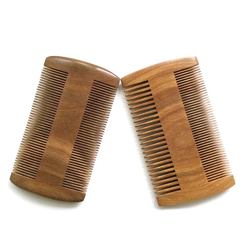 Frcolor Sandalwood Beard Comb 4 Inches Double Sided Wooden Comb