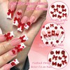 BELICEY 150Pcs 3D Bow Nail Charms Red Acrylic Bow Heart
