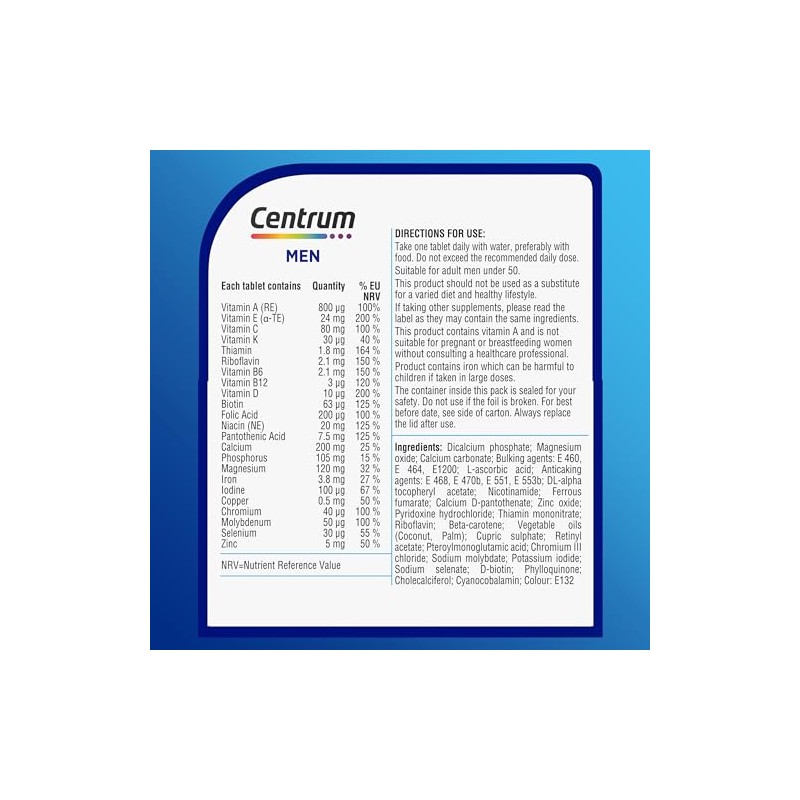 Centrum Multivitamin for Men, 23 Essential nutrients Including Vitamin D,