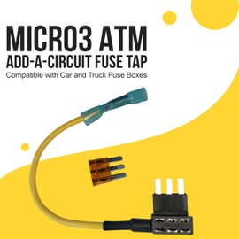 Precision Upfit Micro3 ATM Add-A-Circuit Fuse Tap - Holder Link for Automotive Applications - Easy Installation for Adding Circuits, Compatible with Car and Truck FuseBoxes | 5-Amp Fuse Included