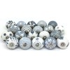 WOTT 10 Knobs Grey & White Mix Pumpkin Hand Painted