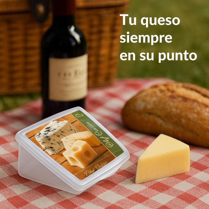 Mypicompany. Set of 2 Cheese Containers - Clear Plastic Food