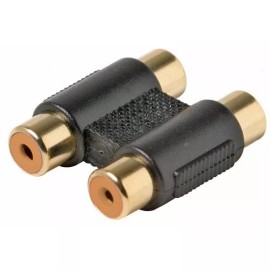 Topzone RCA 2 Female to 2 Female Dual In-line Coupler video audio Adapter Gold plated