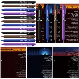 Sayglossy 24 Sets Christian Gifts Bulk God Bless You Pens with Bookmarks Religious Scripture Bible Verse Pens Ballpoint Pen Church Baptism Gifts for Team Coworker Staff Teacher Christmas Party Favor