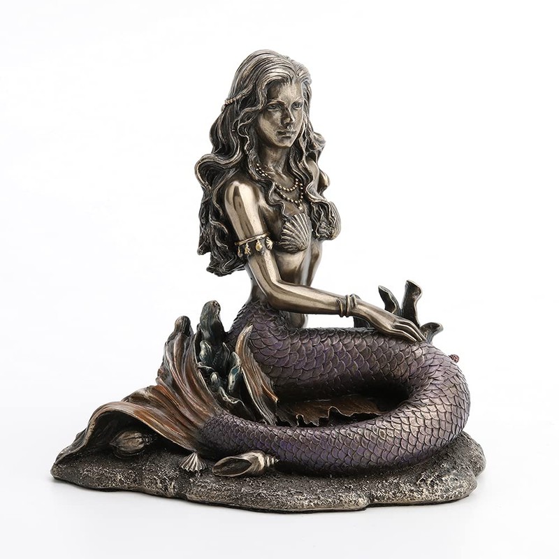 VERONESE DESIGN 6 Inch Tall Enchanted Song Mermaid Stting On