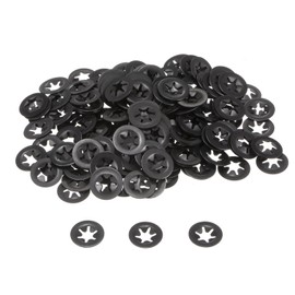 sourcing map 200pcs Internal Tooth Washers M4 Push on Retaining Clips Washers, 65Mn Steel Push Nuts
