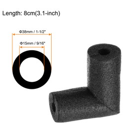 Rebower 4pcs Elbow Insulation Foam Tube Connector 15x38mm 3" Heat Preservation Elbow Foam Pipes [for Tubing Outdoor Water Pipe Protection] - Black