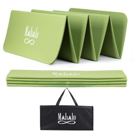 Foldable Yoga Mat + Carry Bag, 6mm 7-fold Workout Mat, Easy to Store, Anti-Slip Folding Exercise Mat for Yoga, Pilates, Home Workouts, and Floor Exercises