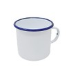 Set of 4 Enamelled Metal Mugs - 400ml - WHITE