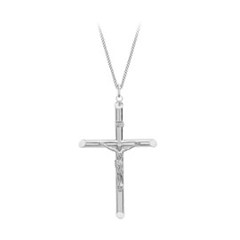 Tuscany Silver Medium Crucifix on Curb Chain of 51 cm/20-inch