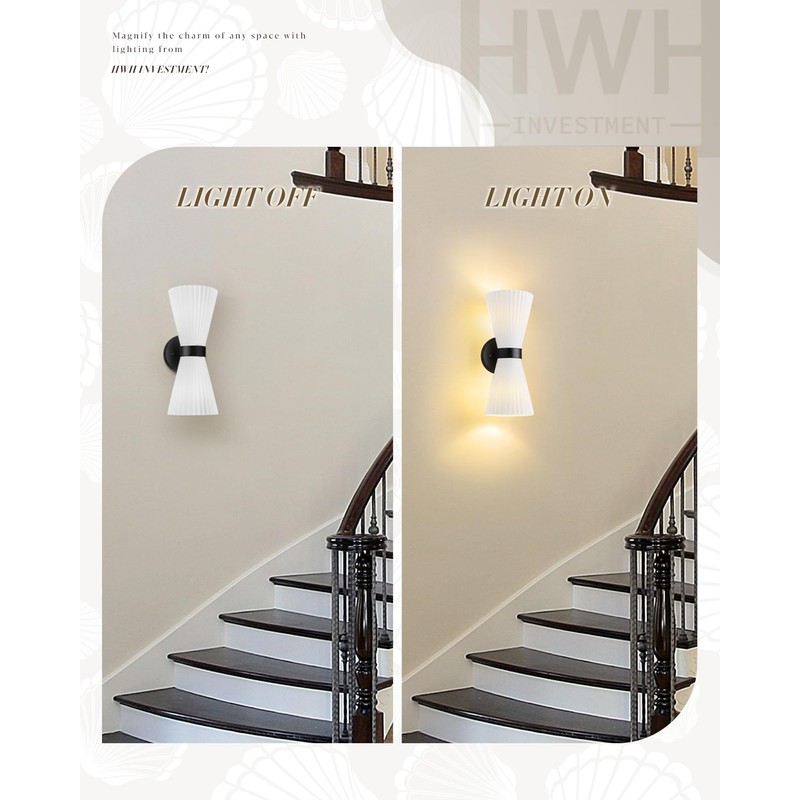 Modern Black Wall Sconce, HWH Up and Down Indoor Sconces