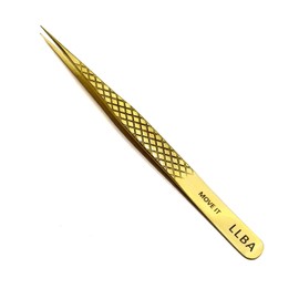 LLBA Lash Tweezer Professional Volume False Lash Application Tool | Multi Shapes & Purposes Tweezers | Non-Slip Grip Tweezers for Volume, Isolation & Classic Lashes (Gold, Move It Classic)