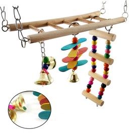 SUPVOX 1pc Bird Swing Oiseaux Bird and Leaf Bell Birdbaths Pet Bird Carrier Bird Travel Carrier Cage Conures Bird Feeder for Window Platform Bird Feeder Bird Ladder Bird House Wooden