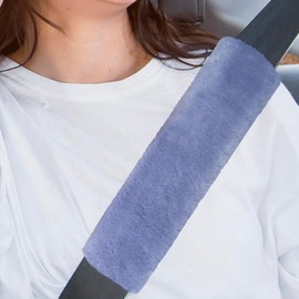 wuyaoyao 2PCS Car Seat Belt Pads Shoulder Cover, Soft Plush Auto Seat Belt Pad for Protecting Neck and Shoulder, Universal Car Shoulder Strap Cushion Protector for Adults Kids Women Men (Blue Gray)