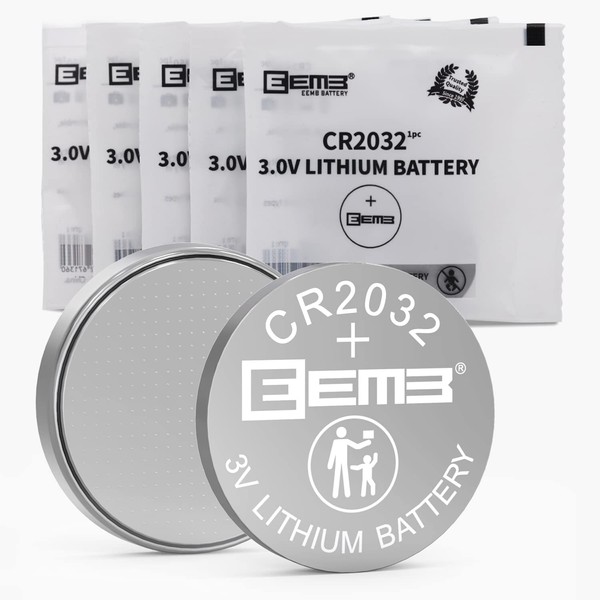 EEMB 5パックCR 2032電池3 Vリチウム電池ボタンコイン電池2032電池DL 2032、ECR 2032、LM 2032リモコン、腕時計、計算機、ドアベル、医療機器、コンピュータマザーボード、電子組織者、キーケース