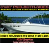 3" x 20" Pair Boat Registration Number Vinyl Lettering Decal