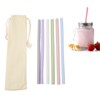 6PCS Openable Straws Silicone 9.8in Snap Washable Reusable Easy to