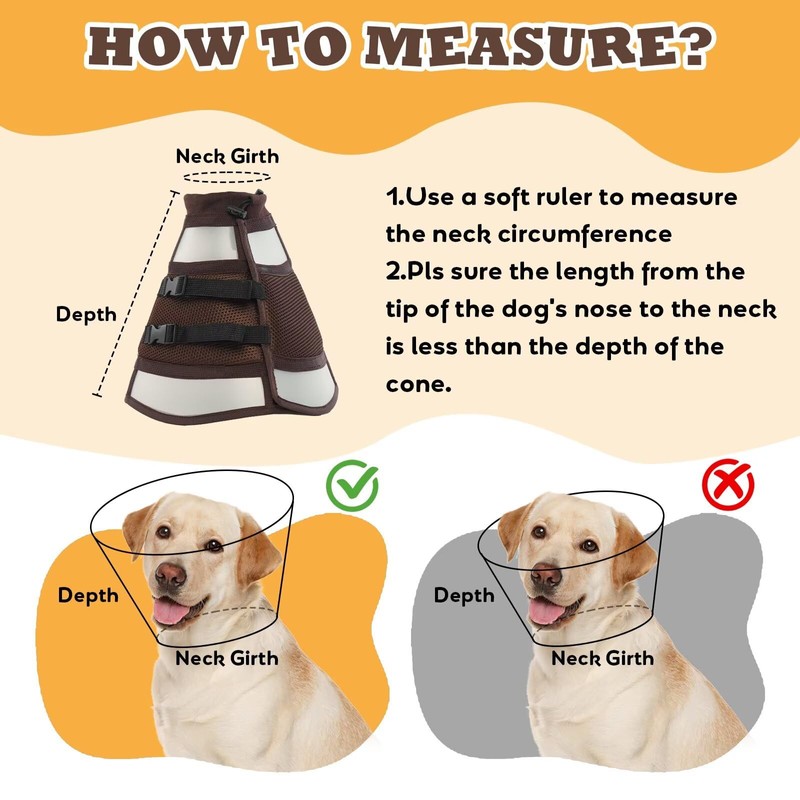 AuraPaw Soft Dog Cone for Dogs After Surgery,Foldable Dog's Cone