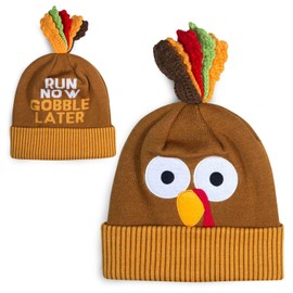 Gone For a Run Turkey Beanie Hat - Thanksgiving Hat - Turkey Trot Beanie