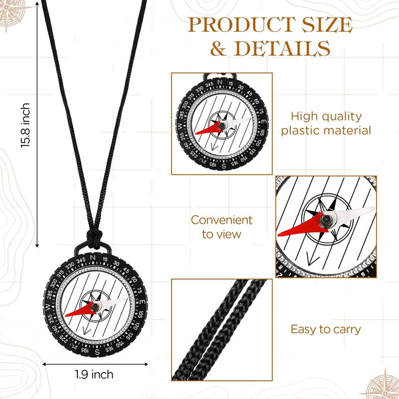 Gulfmew Navigation Compass with Lanyard Orientation Compass Outdoor Compass in