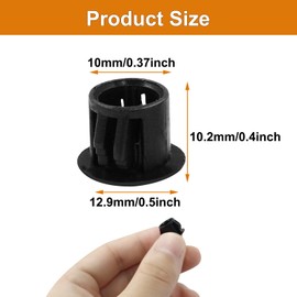 Murtenze 60PCS Black Hole Plugs - 10mm 3/8inch Plastic Flush Type Plugs Snap in Locking Hole Tube for Furniture Fencing Post Pipe Insert End Caps