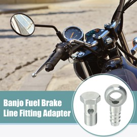 ACROPIX 16mm ID 14mm OD Banjo Bolt Hose Barb Fittings Universal Fuel Line Adapter Connector for Motorcycle Car Silver Tone Copper Tone - Pack of 8