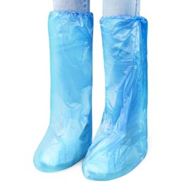 IwIeIaIrI Disposable Shoe Covers 60 Pack (30 Pairs) Blue Rain Shoes and Boots Cover Plastic Long Shoe Cover Clear Waterproof Anti-Slip Overshoe for Women Men Water Boots Cover Rainy Day Use Cover