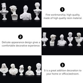 EXCEART 10pcs Mini Figures Greek Mythology Statue Resin Sculpture World Famous Figure Home Desktop Decor Retro Art Statue Room