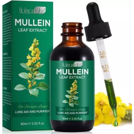 GNMart Mullein Drops for Lungs - Mullein Leaf Extract with Chlorophyll for Lung and Res