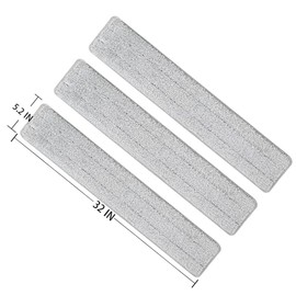 Mop Pads 32 inch Replacement 6 Pack mop Head Replacement Refills Washable Microfiber Pads Commercial Reusable Refill Fit for Most Flat Mop Frame
