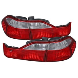 Carpartsinnovate For Honda 98-00 Accord 4Dr Sedan Tail Lights w/Bulbs Brake Rear Lamp Red Clear