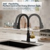 BWE Black Kitchen Faucet with Pull Down Sprayer and Gold