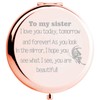 Sister Gifts from Sister Brother, Sister Brother, Sisters ideas de regalo de cumpleaños, para niñas, mujeres, grandes regalos para el día de la madre, regalo de graduación para ella I Love You Today, Tomorrow espejo de maquillaje