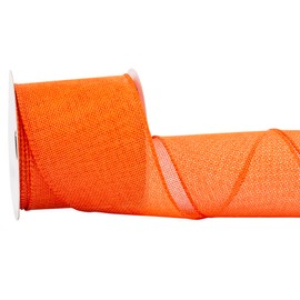 Fondersy 10-Yard Orange Burlap Ribbon Wired Burlap Ribbon - 3 Inch Width for Gift Wrapping, Floral Arrangements, Wreath Making, and Christmas Decor